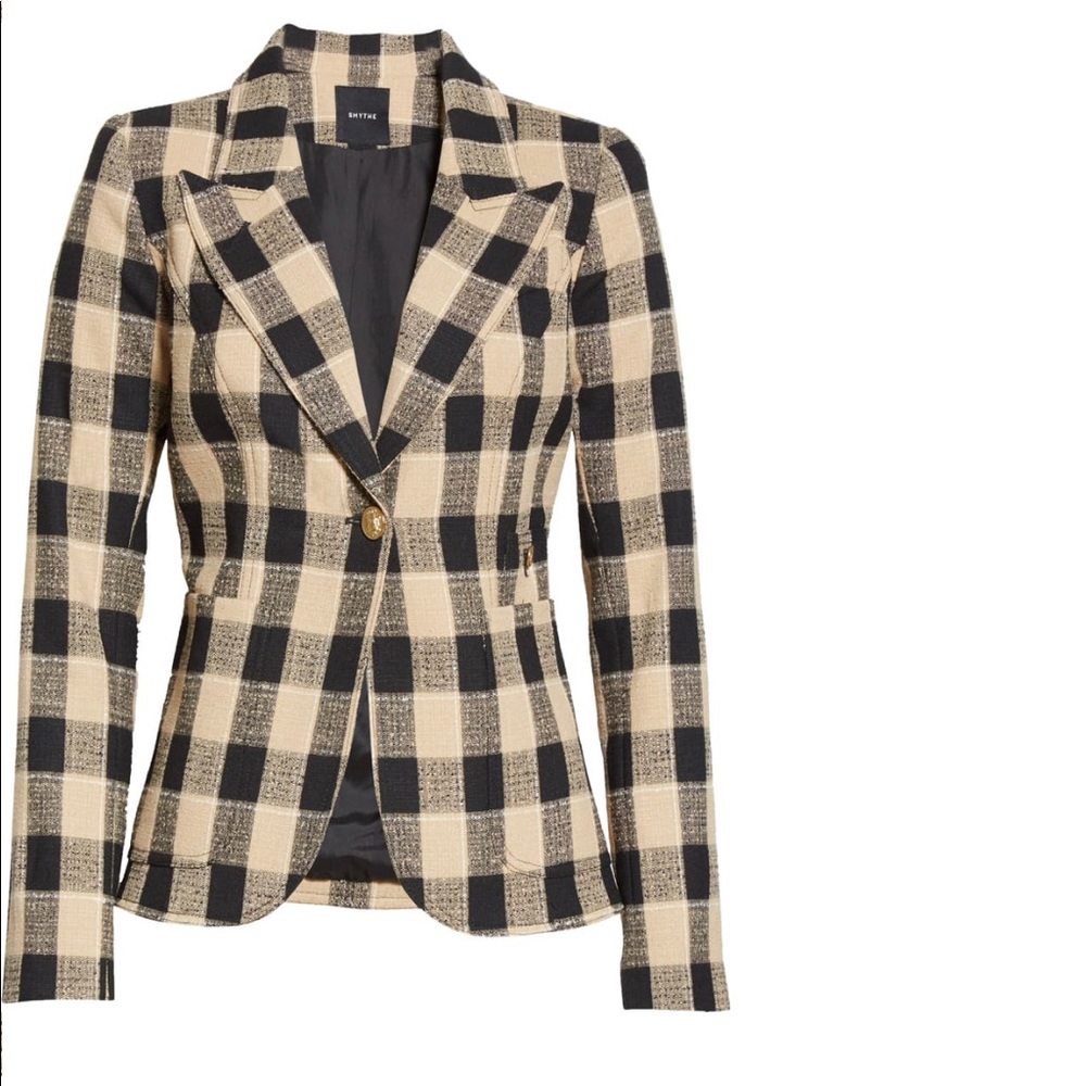 NWT Smythe Duchess Plaid Cutaway Blazer